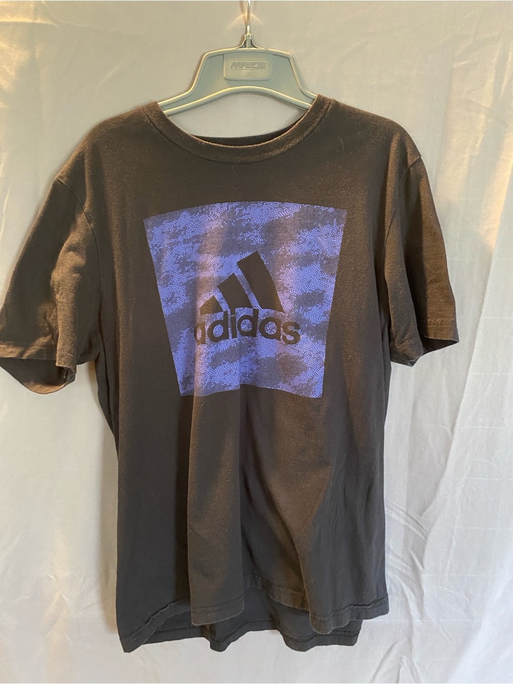 Adidas Men’s Black T-Shirt with Purple Logo